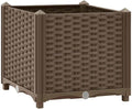vidaXL Rectangular Raised Garden Bed in Sturdy Polypropylene Brown Outdoor Planter Ideal for Vegetables Flowers Herbs – Requires Assembly Perfect for Garden Patio Balcony Decor