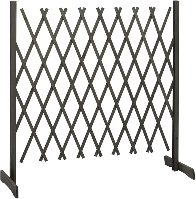 Garden Trellis Fence Wood Expandable Plant Support Climbing Lattices Wooden Decorative Divider Wall for Lawn Backyard Balcony Patio Outdoor Gray 70.9 x 39.4