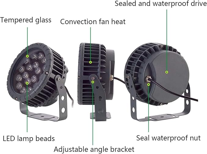 Rotation Spotlight - Spotlight Led Beam Light AC111-240V Outdoor Decorative Round Flood Light Lamp IP65 Waterproof 270° Park Tree Lights for Yard Lawn Engineering(White6W)