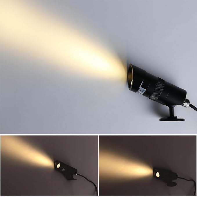 LED Landscape Spotlights- Mini Anti-Glare 3W 12V-24V DC IP67 Waterproof Garden LightsOutdoor Decorative LampsWarm White 3000K Black