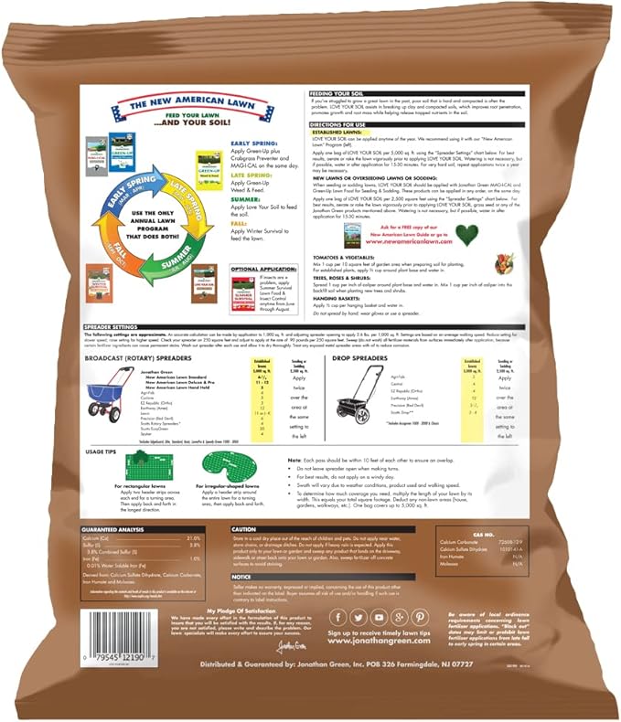 Jonathan Green (12190) Love Your Soil Soil Food for Lawns in Hard Soils - Soil Amendment for Grass &amp Vegetable Gardens (5000 Sq. Ft.)