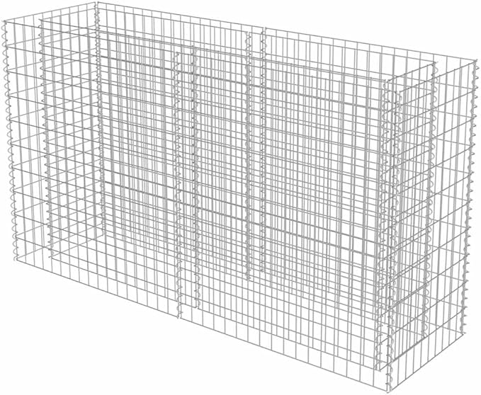 Gabion Raised Bed 70.9x70.9x39.4 in Silver Galvanized Steel Rectangular Planter Box Heavy Duty 3099 lbs Capacity Rustproof Outdoor Garden Fence for Backyard Patio Yard
