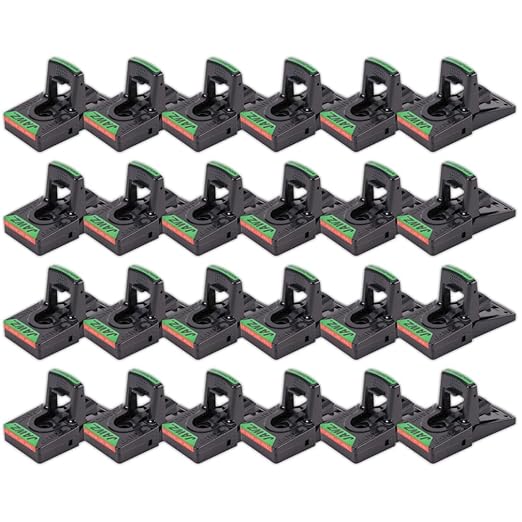 JT Eaton 409 Jawz Indoor Plastic Mouse Trap for Solid or Liquid Bait Instant Kill Mouse Traps No-Touch Disposal with Trap Set Indicator 24-Pack