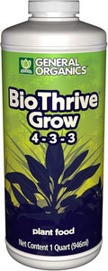General Hydroponics General Organics BioThrive Grow Plant Food 4-3-3 1 qt.