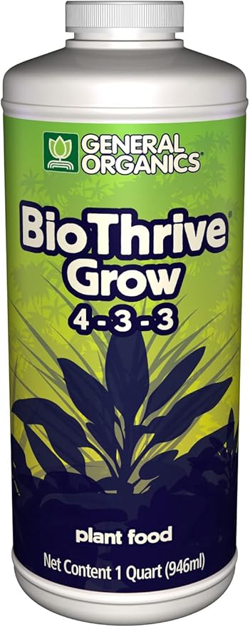 General Hydroponics General Organics BioThrive Grow Plant Food 4-3-3 1 qt.