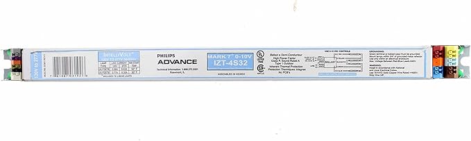 Philips Advance Mark 7 0-10V IZT-4S32-4 Lamp Fluorescent Ballast - F32T8-120/277 Volt - Dimming - 0.88 Ballast Factor