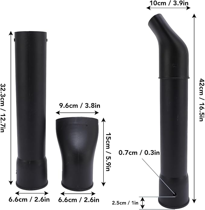 Hilitand Leaf Blower Nozzle Handheld Blower Nozzle Flat End Nozzle for Tight Spaces with 1-Click Installation Compatible with Cordless Handheld Blowers