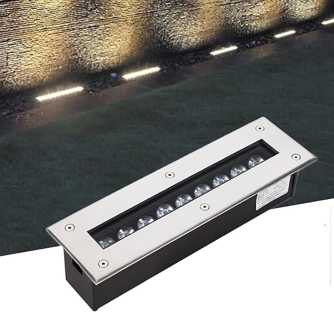 Outdoor LED Underground Light Rectangular Ground Light AC85-110V Embedded Spotlight IP66 Waterproof for Garden Driveway Deck Patio Step Stair Landscape Lighting