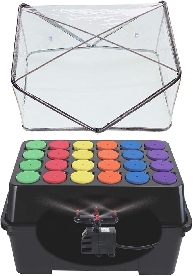 Aeroponic Cloner Machine 24 Site for Cuttings Rooting Using 2 inch Neoprene Inserts or 2 inch Clone Collars