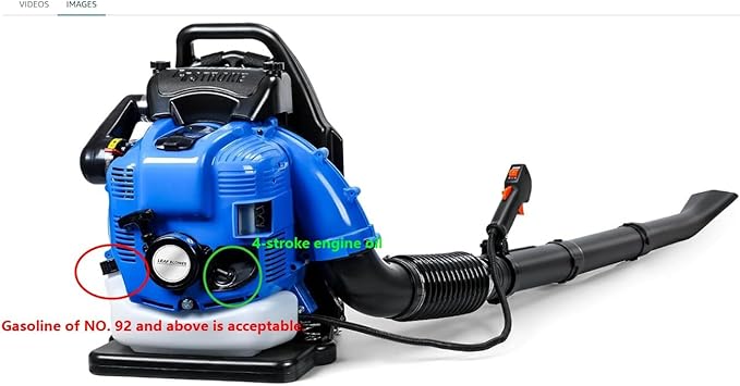 4-Cycle High Power Gas Backpack Leaf Blower5HP - 75.6CC Engine 750CFM Tornado-Like Airflow Adjustable Speed Ergonomic Design for Effortless Leaves Snow and Debris Cleanup