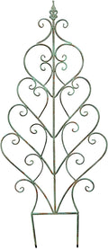 Metal Trellis for Outdoor Climbing Plants Green Antique-Style Vintage Garden Trellis Roses Vines Flowers(A)