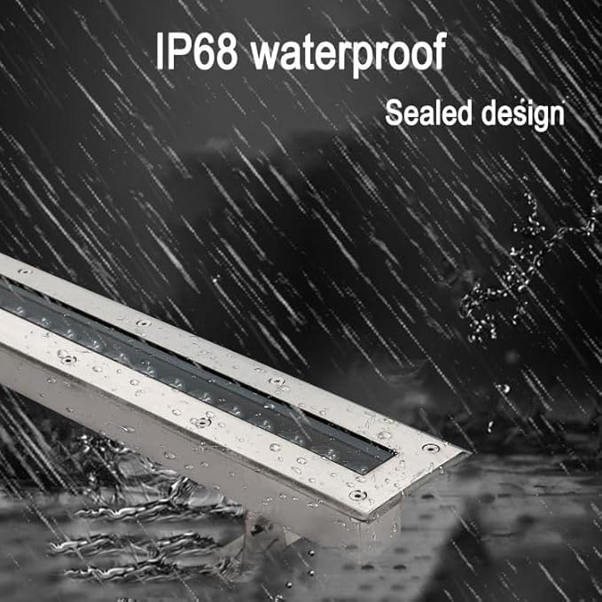 Outdoor Buried Lights - LED Landscape Lights AC 24V Low Recessed Submersible Fountain Light Ip68 Waterproof with Stand Long Strip Underwater Led Spotlight Easy to InsWhite-12W-600MM