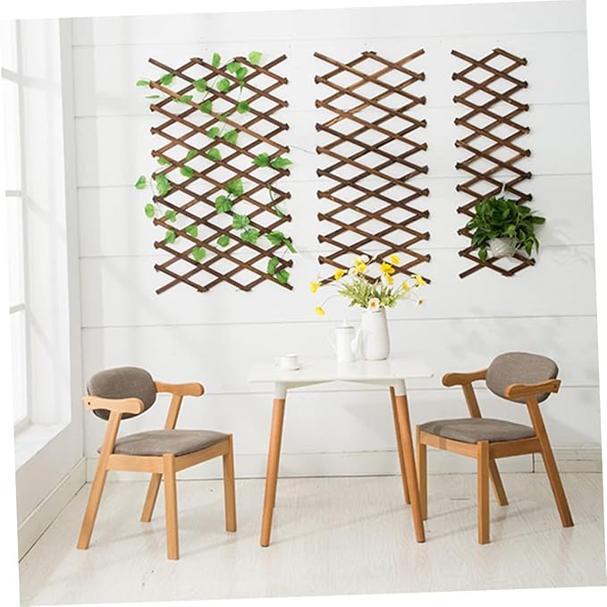 Expandable Garden Trellis Climbing Plant Support Willow Fence Plant Climb Support Carbonized Wood