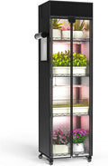 Indoor Greenhouse with Grow Light 5 Tier 15.7 L×11.8 W×62.3 H growtent with Lights with 48W Full Spectrum Growing LampsMetal Indoor Plant Enclosure for Seed Starting