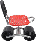 Garden Rolling Work Seat - Adjustable Iron Gardening Stool with 2 Wheels Comfortable &amp SpaceSaving Design Perfect for Field Work