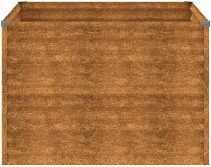 Corten Steel Raised Garden Bed 39.4 x 39.4 x 27.2 in Weathering Metal Planter Box for Outdoor Vegetables &amp Flowers Large Square Plant Pot for Patio Balcony Backyard