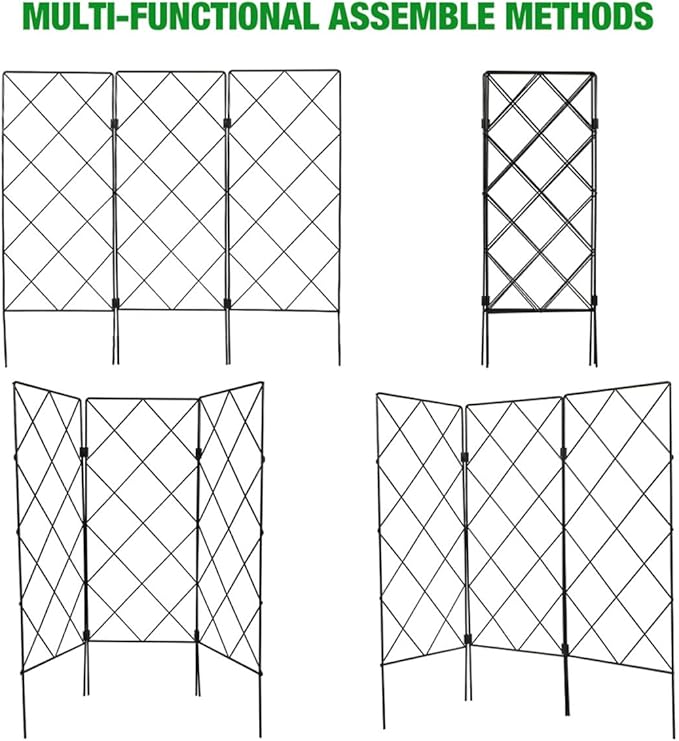 Luxshiny 2pcs Iron Plant Trellis for Garden Climbing Plants Outdoor Tomato Cages Foldable Multifunctional Support Frame for Vegetable and Flower Vines