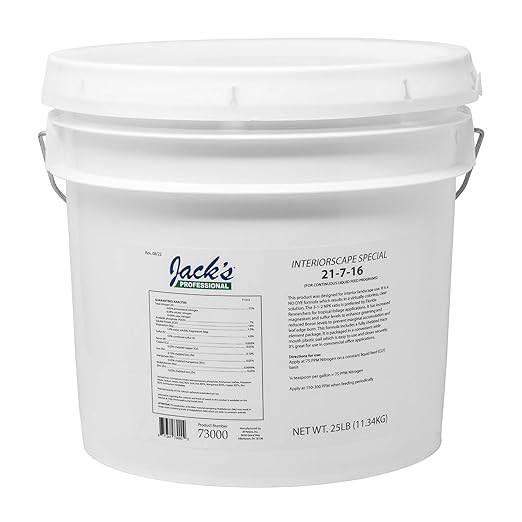 Jack's Professional 21-7-16 Interiorscape Special Water-Soluble Fertilizer with Micronutrients for Enhanced Growth in Tropical Plants 25lbs