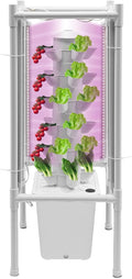 Hydroponics Growing System30 Pods Hydroponic Tower with Full-Spectrum Grow LightsIndoor Herb Garden with LED Grow LightHydroponics Growing System KitPlants Germination Kit for Indoor Herbs (White)