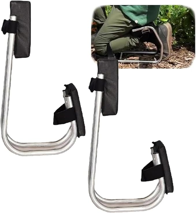 Knee Seat for GardeningKneeling and SeatStrap On Kneeling Device for GardenGardening Knee Pads Saving Tools for Farm Work(2 Pcs-Black)