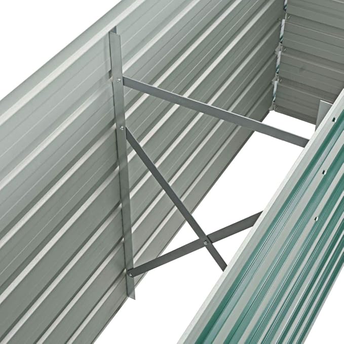 SKM Garden Raised Bed Garden Raised Bed Galvanized Steel 63x15.7x31.3 Green