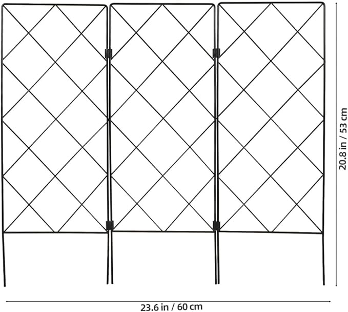 5pcs Black Climbing Plant Trellis Garden Vine Support Rack 20x53cm Multifunctional Foldable Plant Climbing Frame for Outdoor and Indoor Gardening