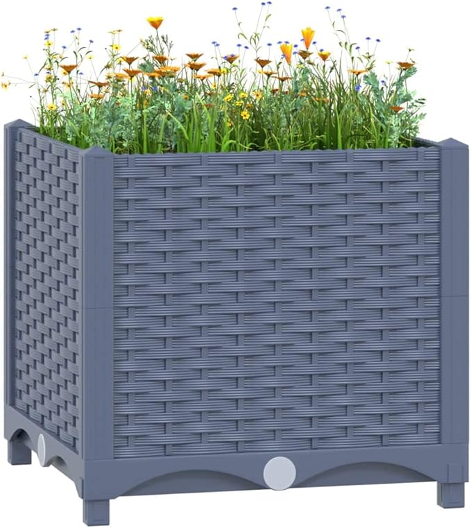 Raised Bed PlanterGarden BedGalvanized Raised Garden BedPlanter Raised bedsGalvanized Planter15.7x15.7x15 Polypropylene