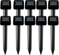 Solar-Powered Mole Repellent 10P Outdoor Gopher Repellent for Lawn Garden Yard Mole and Vole Repeller Waterproof Effectively Repels Gophers Snake Black