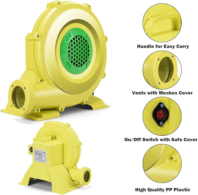 Costzon Air Blower 1.25HP Blower for Bounce House 950W Pump Fan Commercial Inflatable Bouncer Blower Perfect for Inflatable Bounce House Jumper Bouncy Castle Air Blower for Inflatables