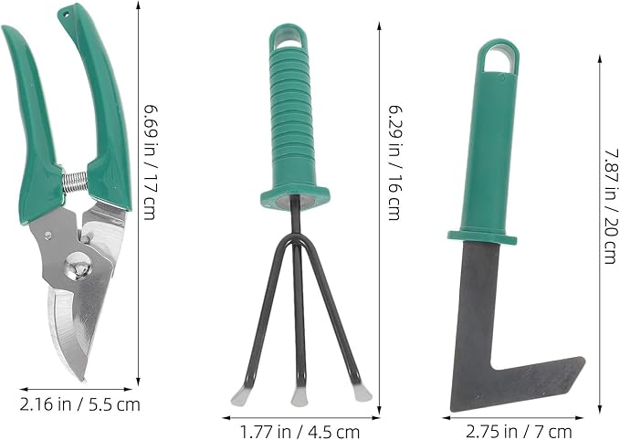 TIDTALEO Garden Tool Set with Metal Rakes and Shears for Outdoor Planting 10pcs Portable Gardening Kit with Carry Case for Weeding and Plant Care