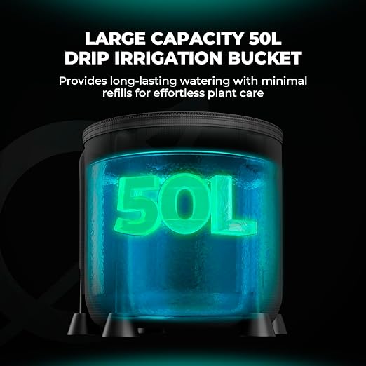 MARS HYDRO Auto Drip Irrigation Kits with 13 Gallon Foldable Bucket 24W Upgraded Water Pump 8 Drip Emitters Garden Watering System for Grow Tent Indoor Lawn Greenhouse Yard