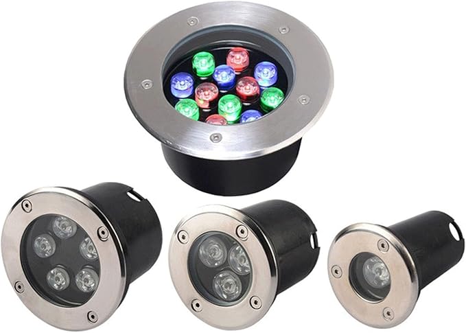 Recessed Ground Spotlight - RGB Ground LED Landscape Lights Outdoor Buried Lights IP67 Waterproof Garden Courtyard Floor Lamp for Driveway Deck Stair Step Yard Fence Garden Pathway36W 18W (Rg