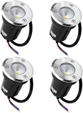 4PCS Recessed Outdoor Spotlights - Outdoor Buried Lights Low Voltage Landscape Light 3W Round Underground Light/COB In Ground LED Light/IP67 Waterproof Mini Landscape Lighting f