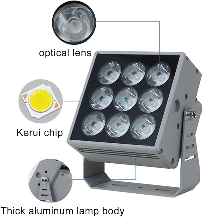 LED Garden Spotlights - Outdoor Waterproof IP65 Floodlights - 110-230V Long Distance Beam Lights for Buildings Villas Hotel Lighting - Red LED Landscape Lights