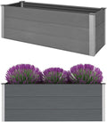 Outdoor Garden Raised Bed WPC Garden Planter Box Outdoor Planter Box for Gardening Vegetables Flowers Herb 59.1x19.7x21.3 Gray-221
