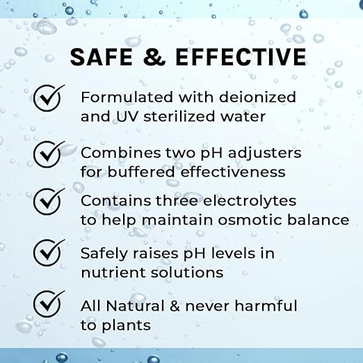 Microbe Life Hydroponics pH Up pH Control Liquid Premium Buffering for pH Stability Increases pH Levels Use with Any Feeding Systems Including Hydroponics or Soil 2.5 Gallons