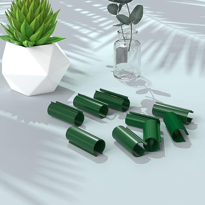 Jetec 128 Pieces PVC Pipe Clips Covers 2.4 Inches Long Greenhouse Clamps for Netting for Greenhouses Garden Shelters Bird Protection(For 1/2 Inch PVC PipeGreen)