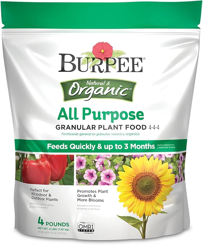 Burpee 4-Lb Organic Plant Food &amp 9-Quart Premium Potting Soil Mix for Vegetable Flower &amp Herb Garden
