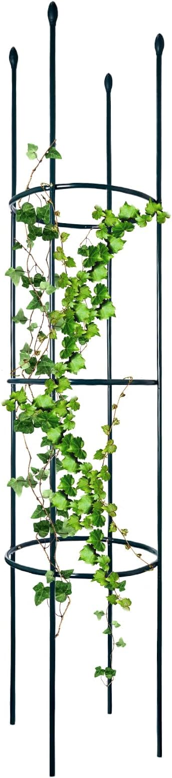 Luwint Metal Garden Trellis for Climbing Plants Outdoor 5.8 Feet Tall Round Trellis for Pots Sturdy Plant Support for Climbing Vine Tomato Flower