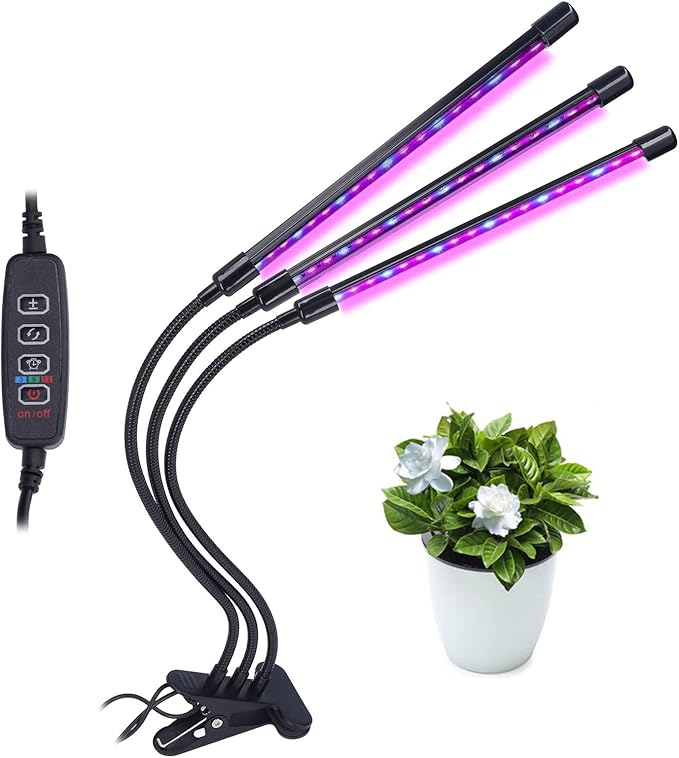 Grow Lights for Indoor PlantsPlant Grow Light Red Blue Timing Adjustable Angle Bright USB Powered 3 Head LED Grow Lights for Gardening Potting Plant Grow Light Plant Light Plant Light for Indo