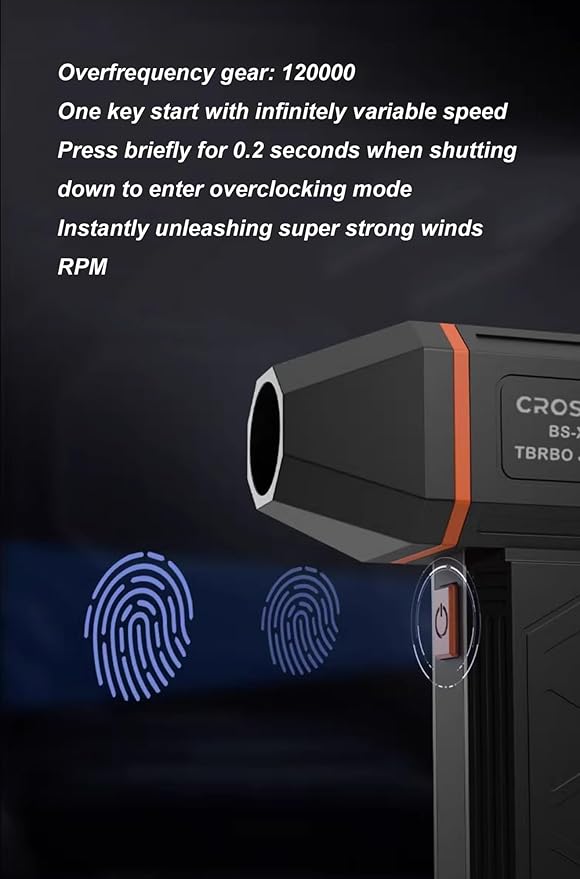 6 inch Snow Whiz Led Turbo BlowerMini Car Vacuum CleanerTurbo Breeze Electric BlowerHigh-Power Electric Air Duster for Blow DustBlow WaterBlow SnowOutdoors Cleaning Portable