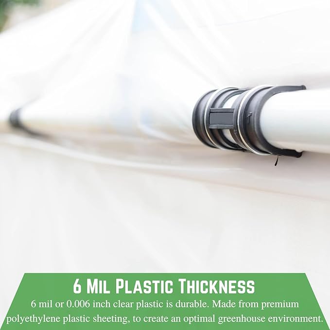 Farm Plastic Supply - Clear Greenhouse Plastic Sheeting - 6 mil - (25' x 40') - 4 Year UV Resistant Polyethylene Greenhouse Film Hoop House Green House Cover for Gardening Farming Agriculture