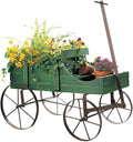 Collections Etc Amish Wagon Decorative Indoor/Outdoor Garden Backyard Planter Green