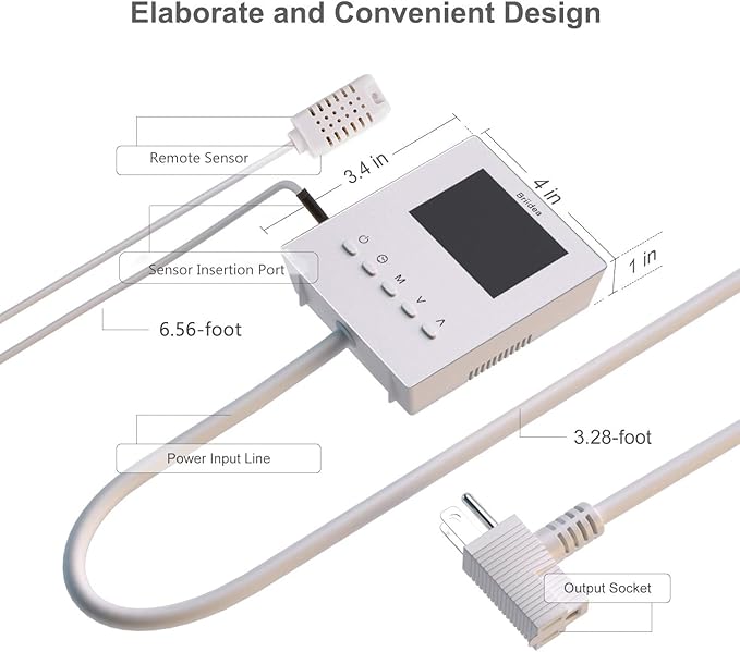 Briidea CO2 Controller and Monitor Day and Night Programmable CO2 Controller with Remote Sensor for Greenhouses