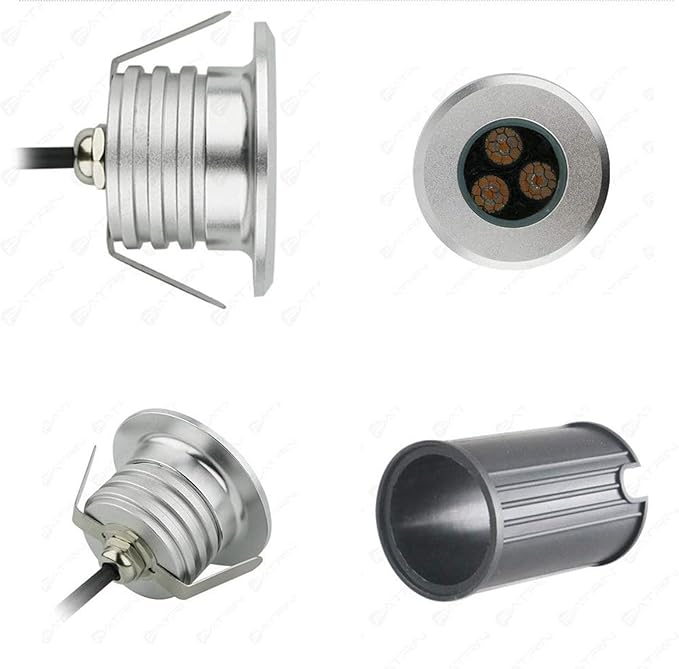 Recessed Underground Light - Outdoor Led Underground Light No Glare Landscape Lighting Spotlight Ip67 Waterproof Garden Lights Led Decking Lights Apply to Stairs TER-Red Light-6W