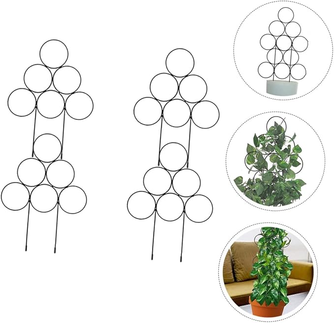 GANAZONO 12pcs Small Metal Trellis for Climbing Plants Elegant Plant Support Stake for Garden for Potted Vines Design