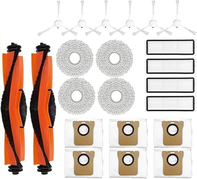 Compatible with Xiaomi Robot Vacuum X20+ / X20 Plus Replacement Parts Accessories Main Roller Side Brush Hepa Filter Mop Cloth Dust Bag(4)