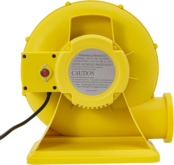 Air Blower Pump Fan 2150Pa Air Blower Jumping Bed Inflator Powerful Inflatable Bounce House Blower for Inflatable Water Slide Bouncy Castle Bounce House Speed 3250RPM 1118CFM Air Volume
