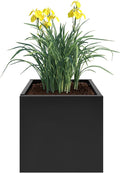 Metal Planter Box Indoor &amp Outdoor Planter Box Metal Garden Planter for Plants and Flowers Fits for Outside Indoor Garden (Black)