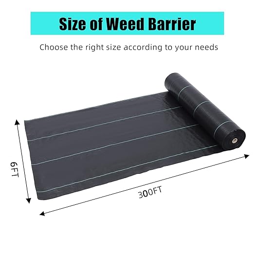 Heavy Duty Weed Barrier Landscape Fabric – 6ft x 300ft Superior 2.4oz Ground Cover Mat Superior Weed Control &amp Erosion Prevention Easy Installation Ideal for Gardening &amp Landscaping (1.